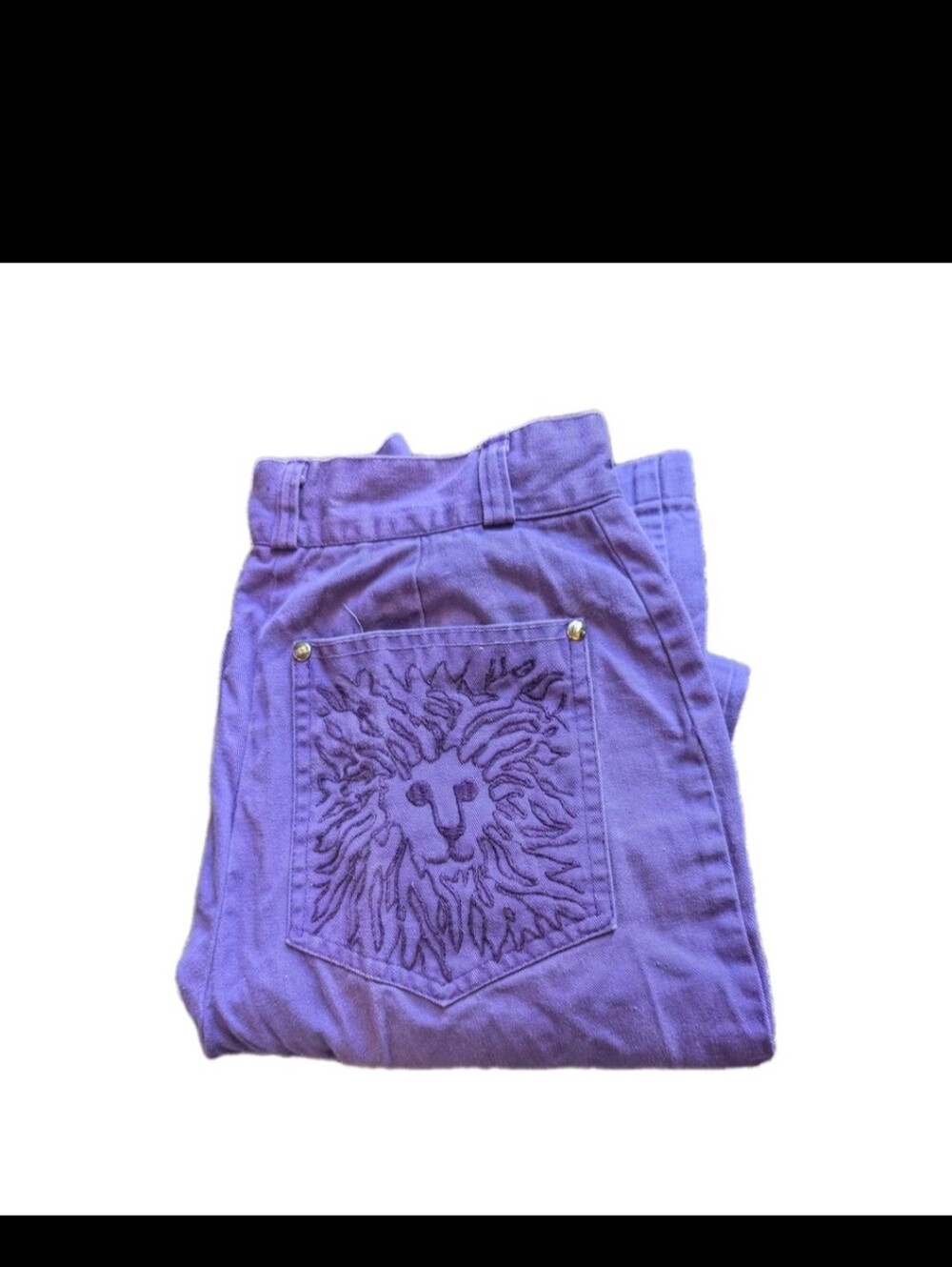 Vintage 70s Anne Klein Sheridane Designs Purple Jeans W Embroidered Pocket